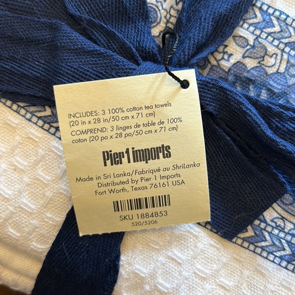 New Pier One Dish towels - Set of 3 - Picture 4 of 4